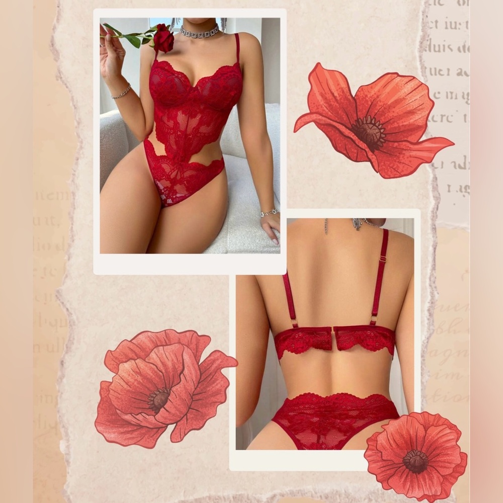 Classic  Sexy Lace See-Through Backless Sling Bodysuit Lingerie